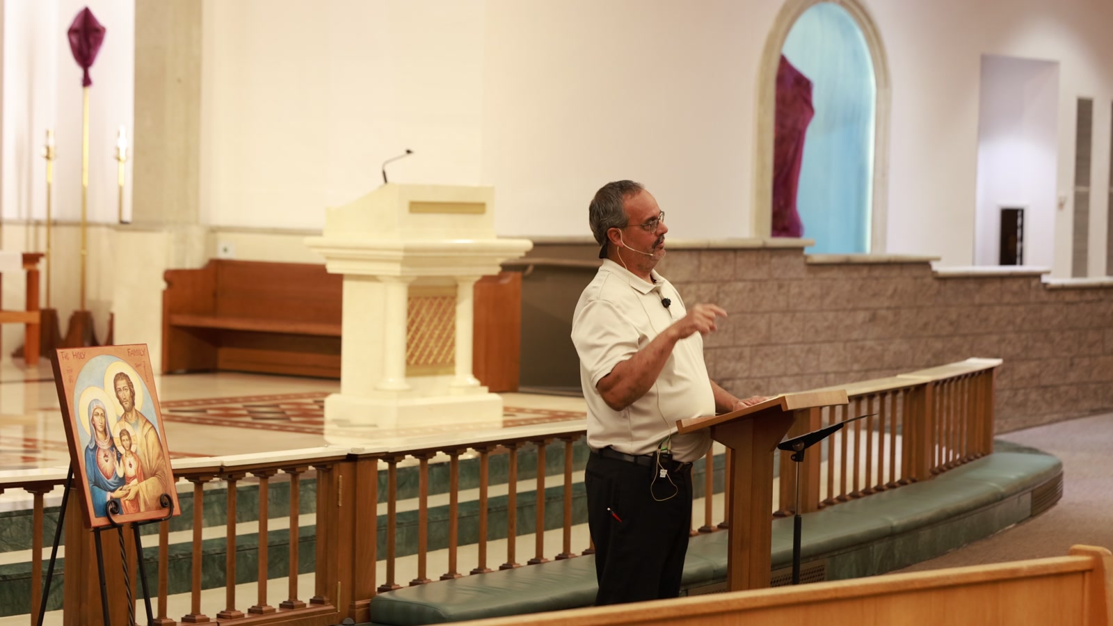 Tom Brittain speaking at a parish